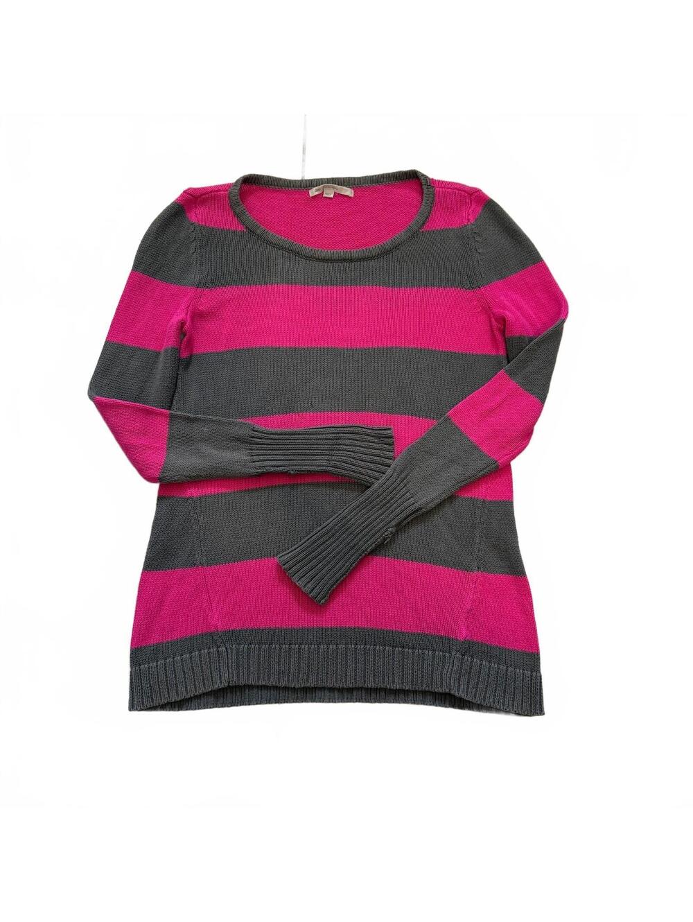 Gap Pink Grey Striped 100% Cotton Knit Sweater XS Y2K Fall Bella Swan 2000s Fall